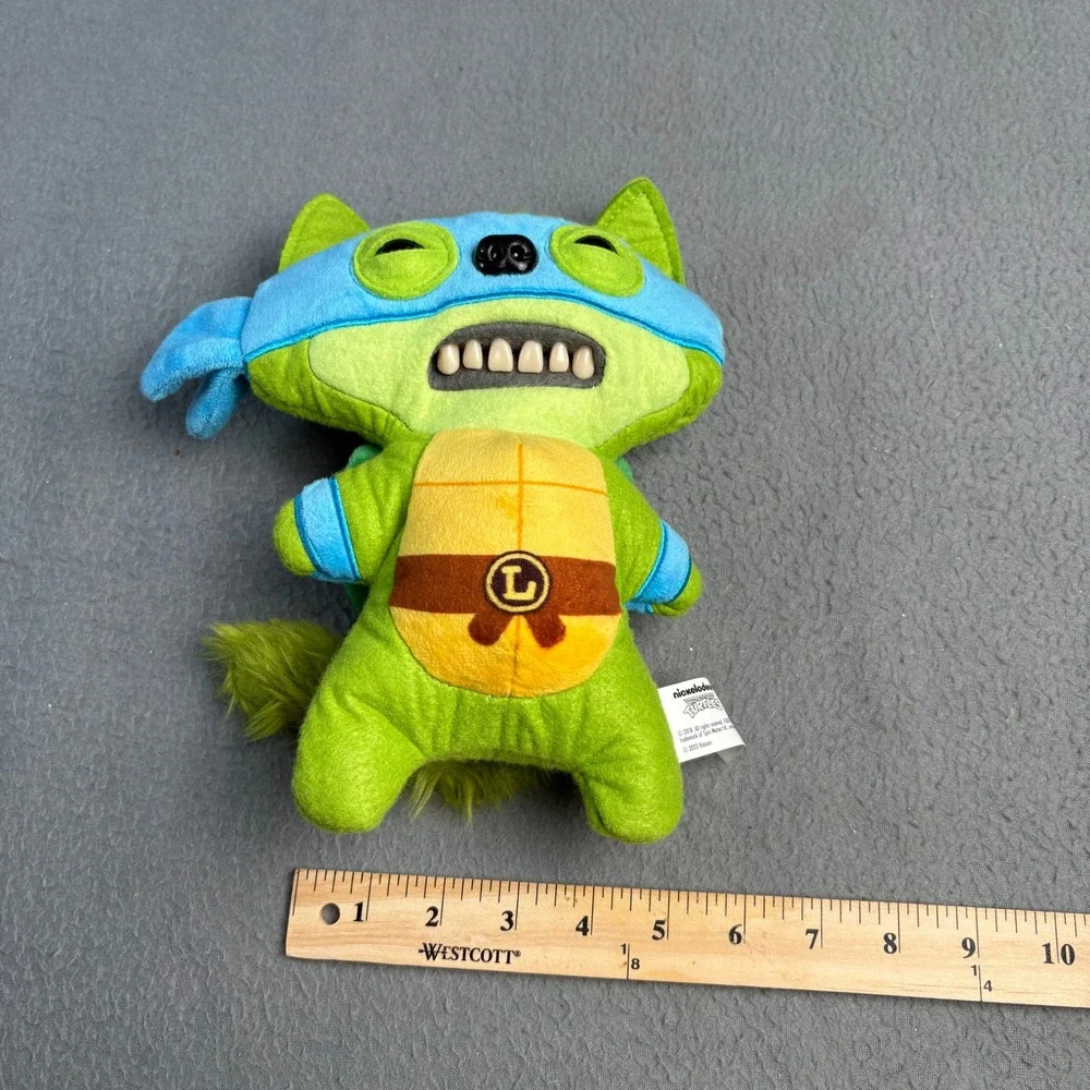 Fuggler TMNT Leonardo Plush Green Blue Ninja Turtles Funny Ugly Monster 9 inch